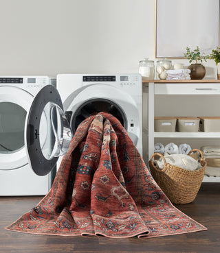 Nourison Brilliance Machine Washable WSB03 Rust Multicolor Area Rug Room Image Feature