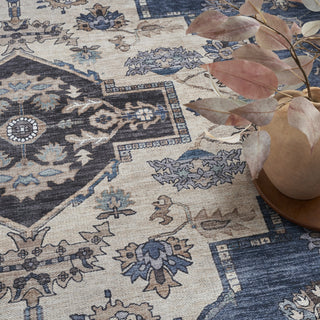 Nourison Brilliance Machine Washable WSB03 Denim Area Rug by Home Corner Image