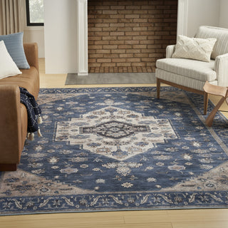 Nourison Brilliance Machine Washable WSB03 Denim Area Rug by Home Corner Image