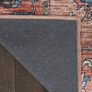 Nourison Brilliance Machine Washable WSB03 Rust Multicolor Area Rug Corner Image