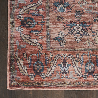 Nourison Brilliance Machine Washable WSB03 Rust Multicolor Area Rug Detail Image