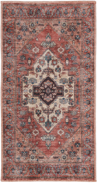 Nourison Brilliance Machine Washable WSB03 Rust Multicolor Area Rug Main Image