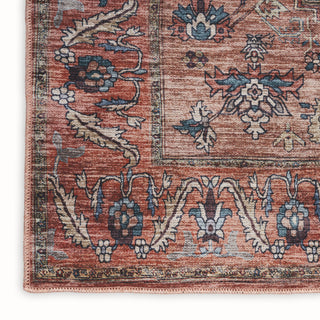 Nourison Brilliance Machine Washable WSB03 Rust Multicolor Area Rug Texture Image