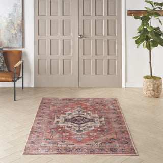 Nourison Brilliance Machine Washable WSB03 Rust Multicolor Area Rug Room Image Feature
