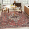 Nourison Brilliance Machine Washable WSB03 Rust Multicolor Area Rug Corner Image