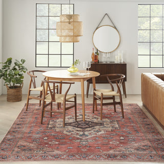 Nourison Brilliance Machine Washable WSB03 Rust Multicolor Area Rug Room Image Feature