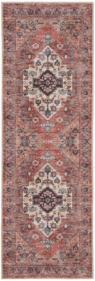 Nourison Brilliance Machine Washable WSB03 Rust Multicolor Area Rug Main Image