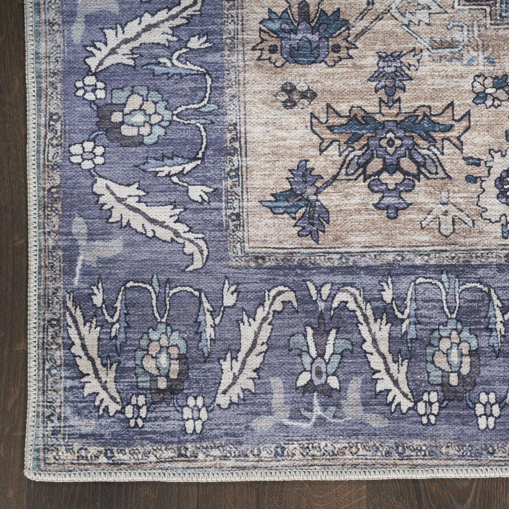 Nourison Brilliance Machine Washable WSB03 Teal Blue Area Rug by Home Detail Image
