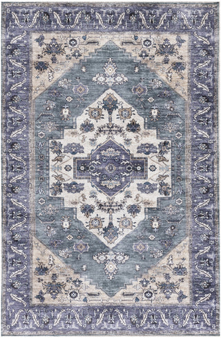 Nourison Brilliance Machine Washable WSB03 Teal Blue Area Rug by Home Main Image