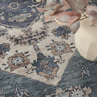 Nourison Brilliance Machine Washable WSB03 Teal Blue Area Rug by Home Corner Image
