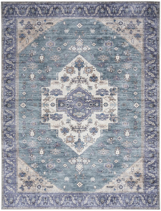 Nourison Brilliance Machine Washable WSB03 Teal Blue Area Rug by Home Main Image