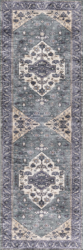 Nourison Brilliance Machine Washable WSB03 Teal Blue Area Rug by Home Main Image