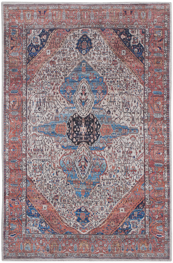 Nourison Brilliance Machine Washable WSB05 Ivory/Brick Area Rug by Home Main Image