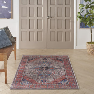 Nourison Brilliance Machine Washable WSB05 Ivory/Brick Area Rug by Home Room Scene 3