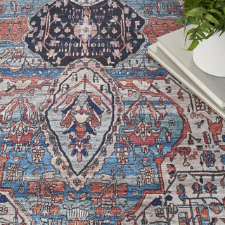 Nourison Brilliance Machine Washable WSB05 Ivory/Brick Area Rug by Home Close Up 2