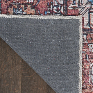 Nourison Brilliance Machine Washable WSB05 Ivory/Brick Area Rug by Home Backing