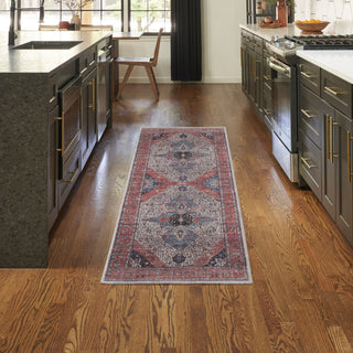 Nourison Brilliance Machine Washable WSB05 Ivory/Brick Area Rug by Home Room Scene 4