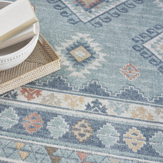 Nourison Washable Decor WSD03 Light Blue Area Rug Texture Image