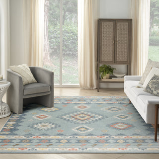 Nourison Washable Decor WSD03 Light Blue Area Rug Swatch Image