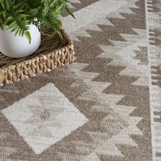 Nourison Washable Decor WSD06 Beige Black Area Rug Close Up