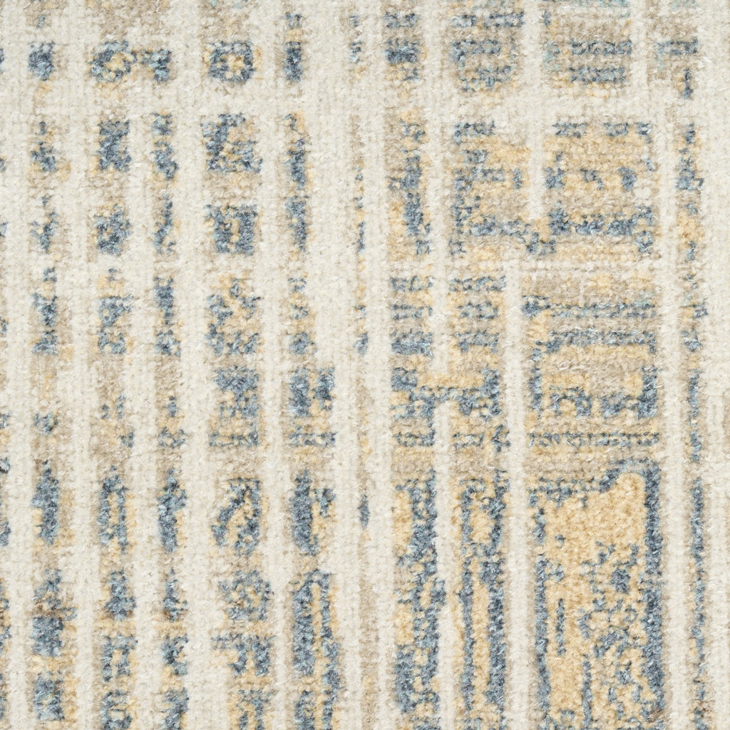 Nourison Washable Decor WSD07 Ivory Blue Area Rug Corner Image