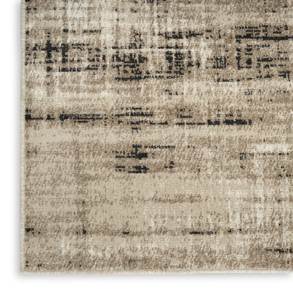Nourison Washable Decor WSD08 Ivory Mocha Area Rug Corner Image