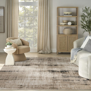 Nourison Washable Decor WSD08 Ivory Mocha Area Rug Swatch Image