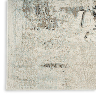 Nourison Washable Decor WSD09 Blue Area Rug Corner Image