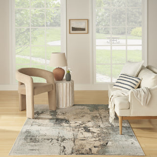 Nourison Washable Decor WSD09 Blue Area Rug Swatch Image