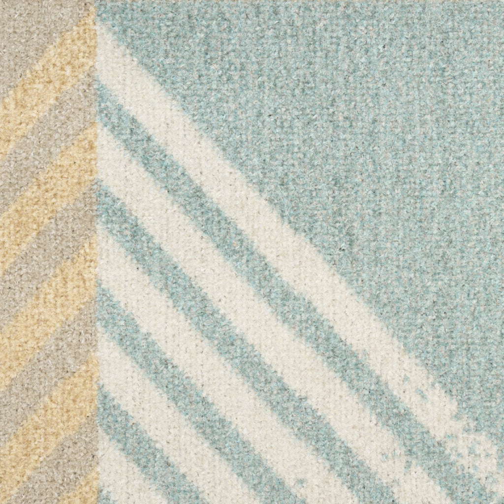 Nourison Washable Decor WSD10 Blue Multicolor Area Rug Corner Image