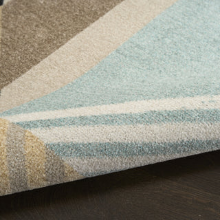 Nourison Washable Decor WSD10 Blue Multicolor Area Rug Detail Image
