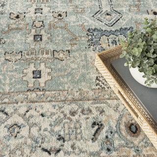 Nourison Washable Decor WSD12 Blue Taupe Area Rug Texture Image