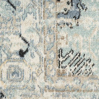 Nourison Washable Decor WSD12 Blue Taupe Area Rug Corner Image