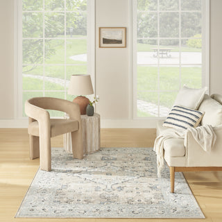Nourison Washable Decor WSD12 Taupe Blue Area Rug Swatch Image