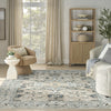 Nourison Washable Decor WSD12 Taupe Blue Area Rug Swatch Image