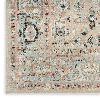 Nourison Washable Decor WSD13 Peach Area Rug Corner Image