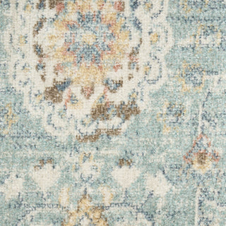 Nourison Washable Decor WSD14 Blue Area Rug Corner Image