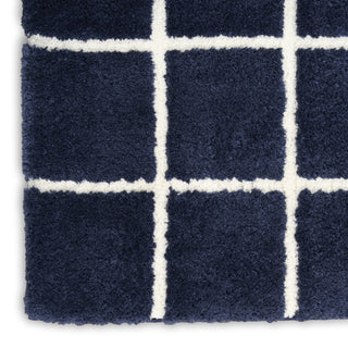 Nourison West End Ave WTE01 Navy Ivory Area Rug by DKNY Corner Image