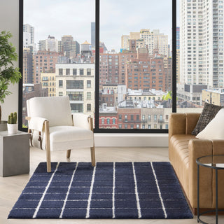 Nourison West End Ave WTE01 Navy Ivory Area Rug by DKNY Swatch Image