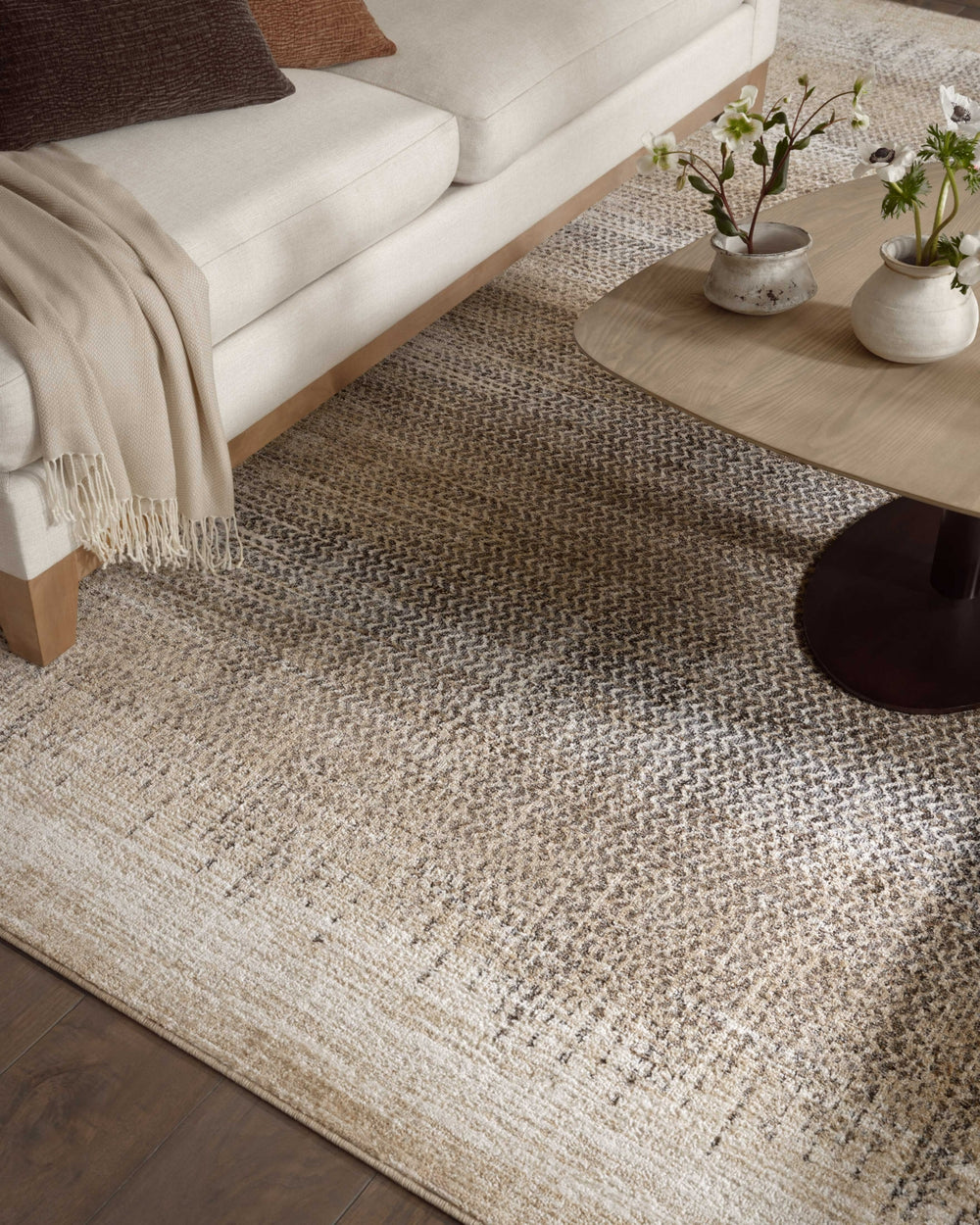 Loloi Wyatt WYA-06 Stone/Beige Area Rug Lifestyle Image Feature