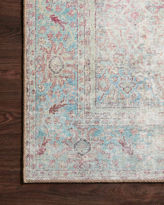 Loloi Wynter WYN-04 Red / Teal Area Rug Corner Image