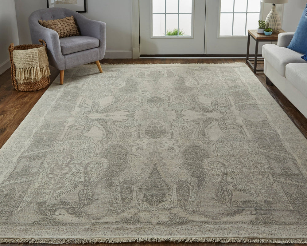 Havila Fine Rugs Zeeland H1801 Gray Area Rug Lifestyle Image Feature
