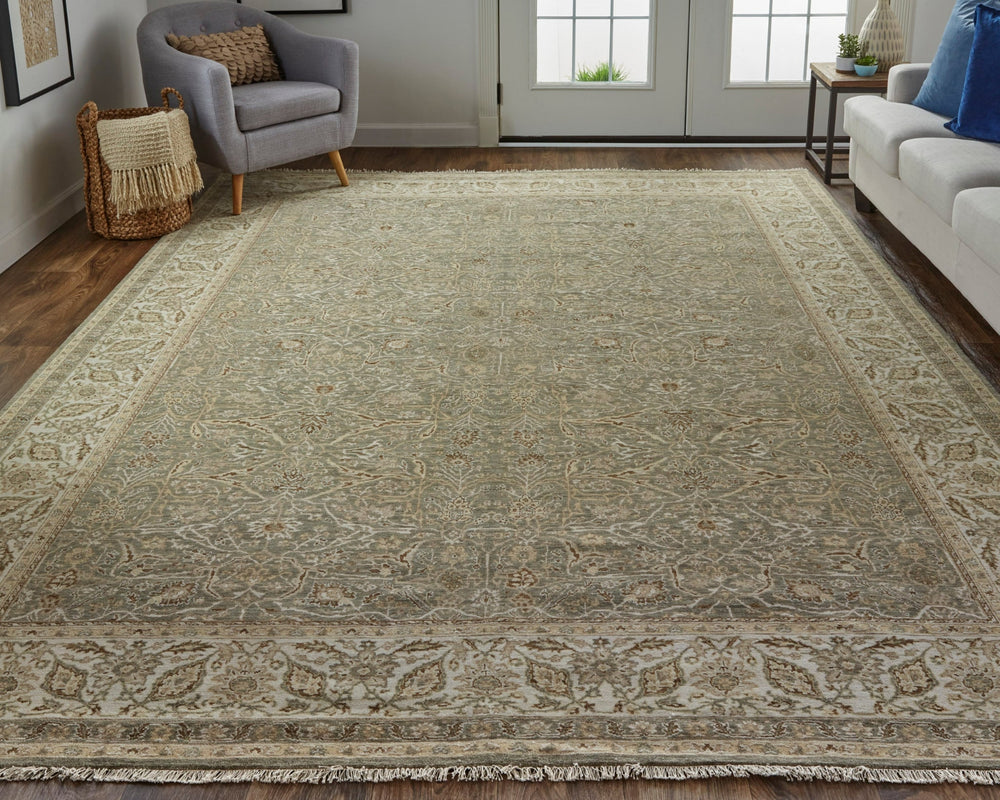 Havila Fine Rugs Zeeland H1802 Gray/Ivory Area Rug Lifestyle Image Feature