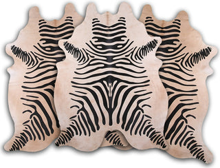 Dekoland Printed Cowhides Zebra on Beige Area Rug