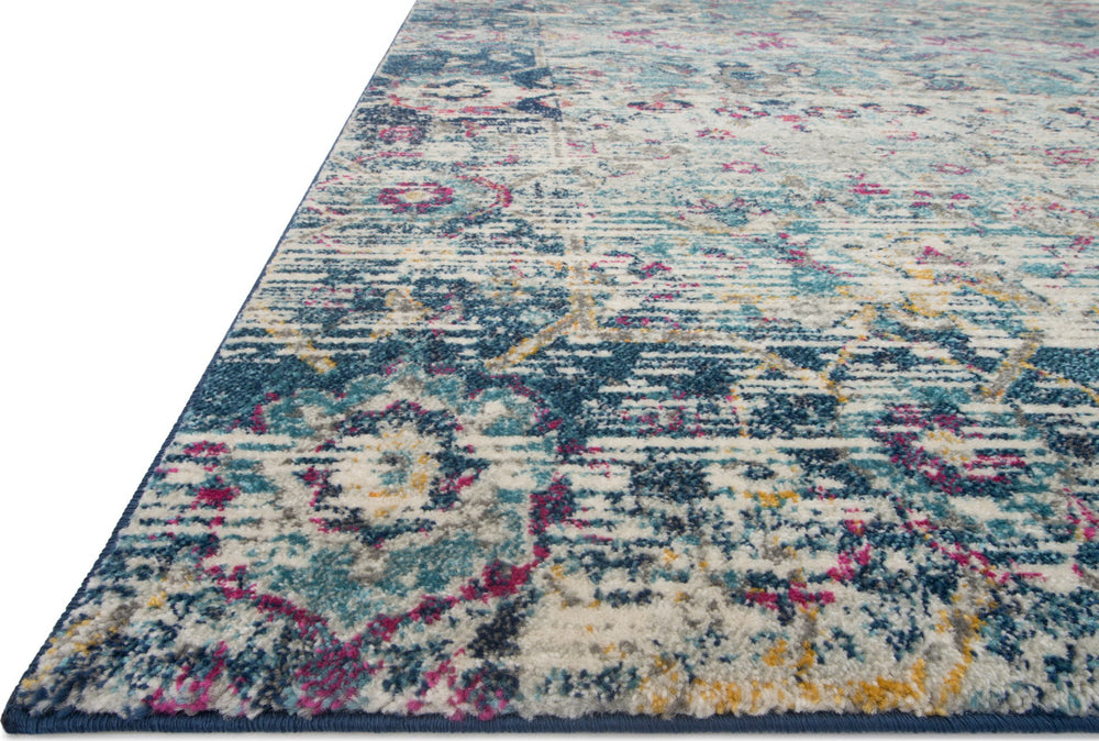 Loloi Zehla ZL-03 Teal/Indigo Area Rug Round Image Feature