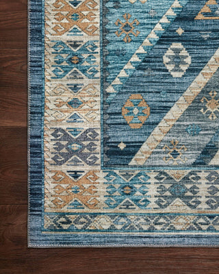 Loloi Zion ZIO-02 Ocean/Gold Area Rug Corner Image