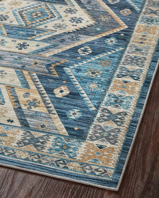 Loloi Zion ZIO-02 Ocean/Gold Area Rug Angle Image