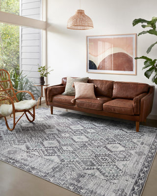 Loloi Zion ZIO-03 Charcoal/Slate Area Rug Lifestyle Image Feature