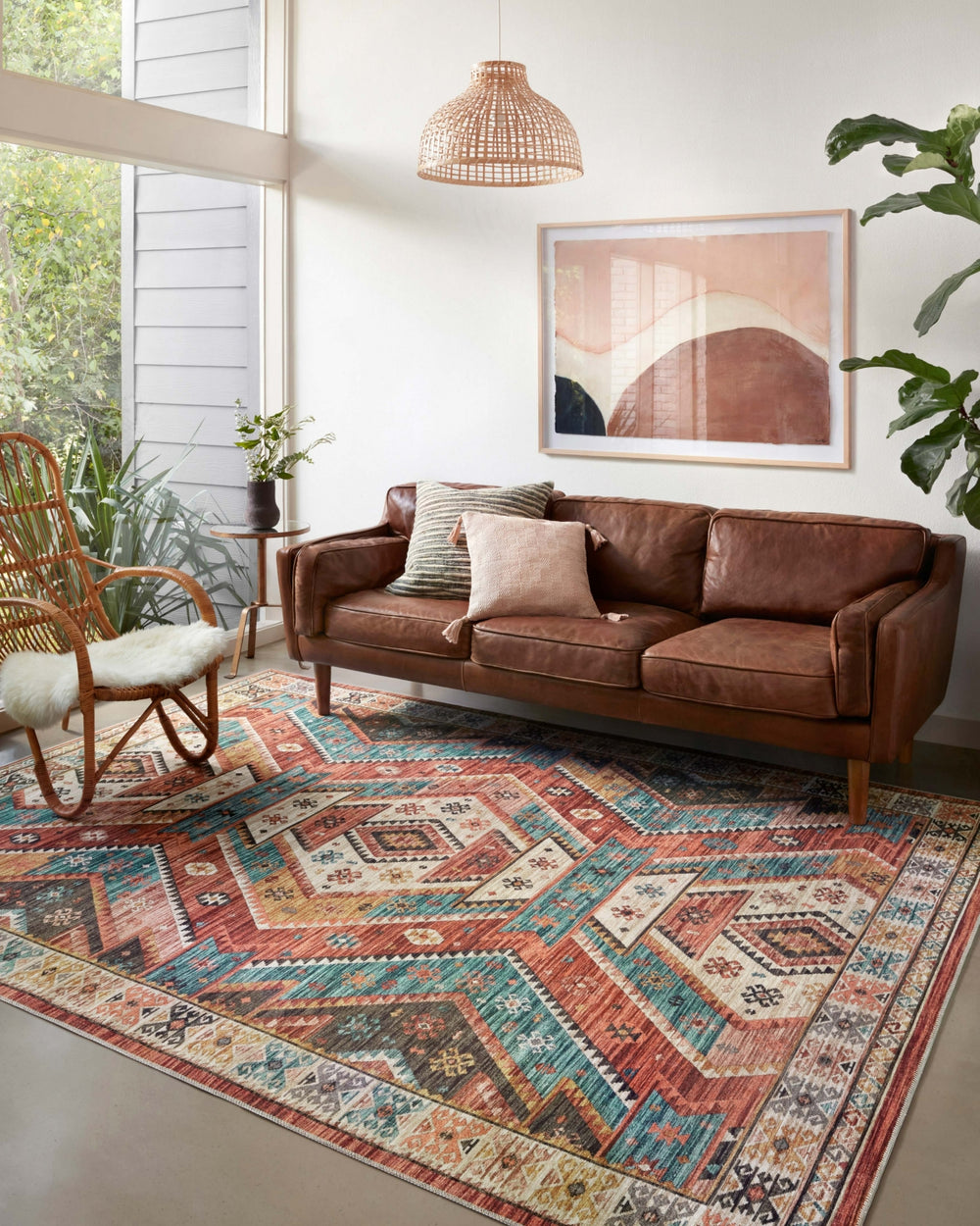 Loloi Zion ZIO-05 Red/Multi Area Rug Lifestyle Image Feature