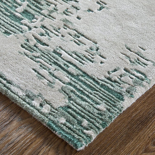 Feizy Zarah 8917F Green/White Area Rug Corner 